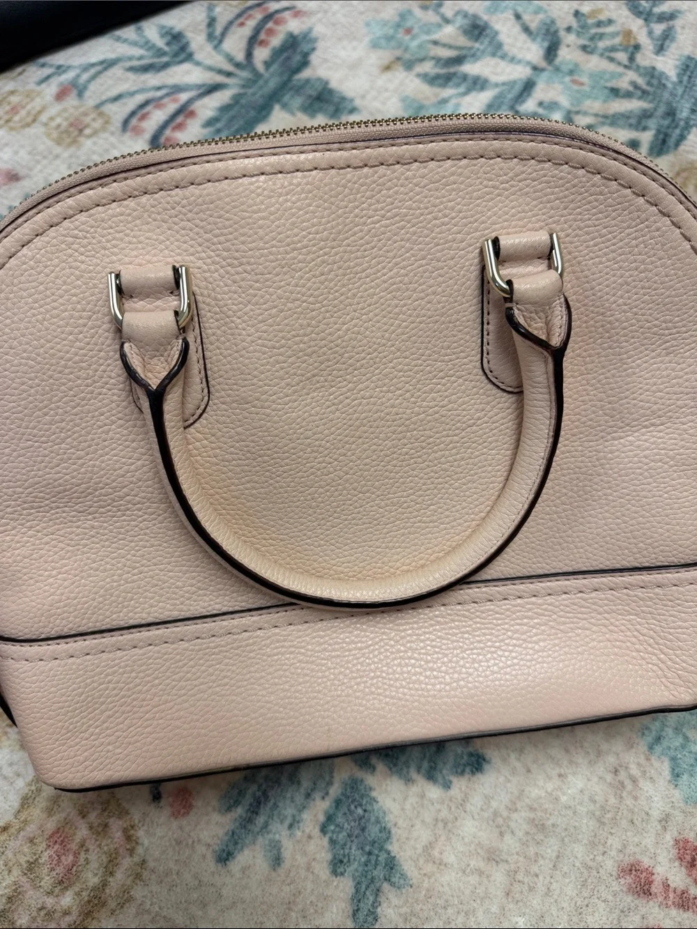 kate spade Pebbled Leather Dome Satchel in Light Blush